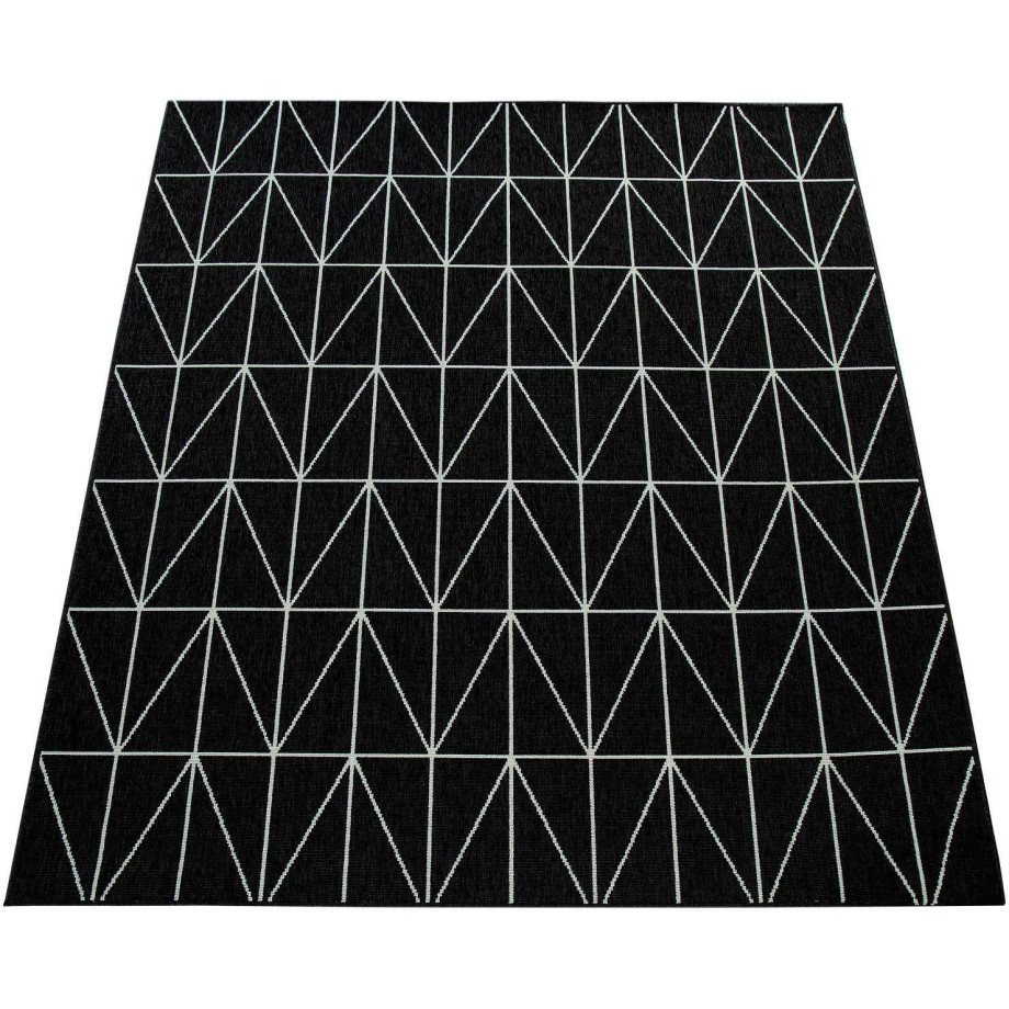 Paco Home Vloerkleed Brugge 224 Platweefsel, modern geometrisch motief, geschikt voor binnen en buiten afbeelding 1