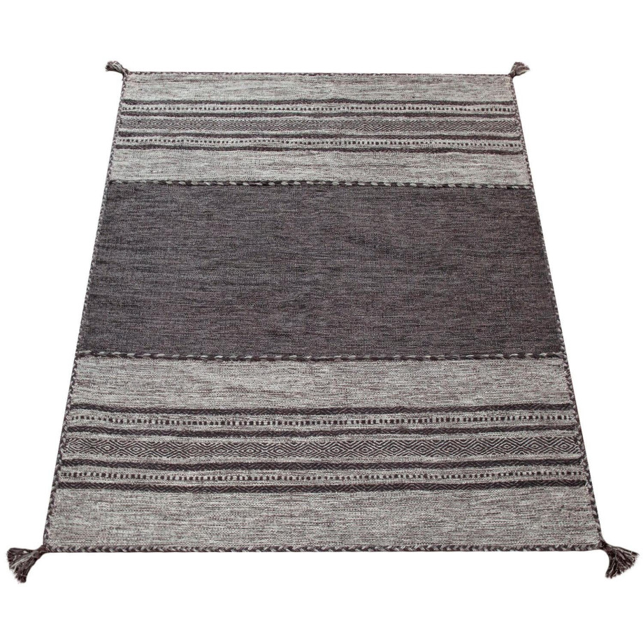 Paco Home Vloerkleed Kilim 217 met de hand geweven tweezijdig te gebruiken kleed, puur katoen, gestreept, woonkamer afbeelding 1