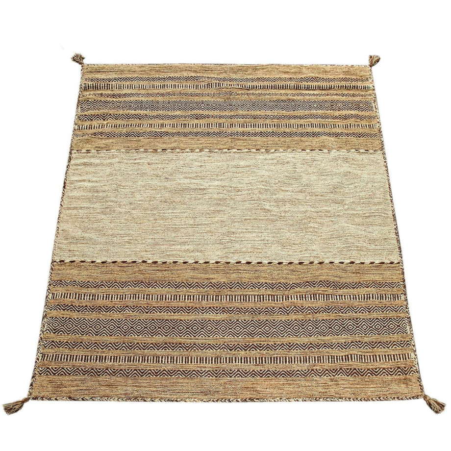 Paco Home Vloerkleed Kilim 217 met de hand geweven tweezijdig te gebruiken kleed, puur katoen, gestreept, woonkamer afbeelding 1