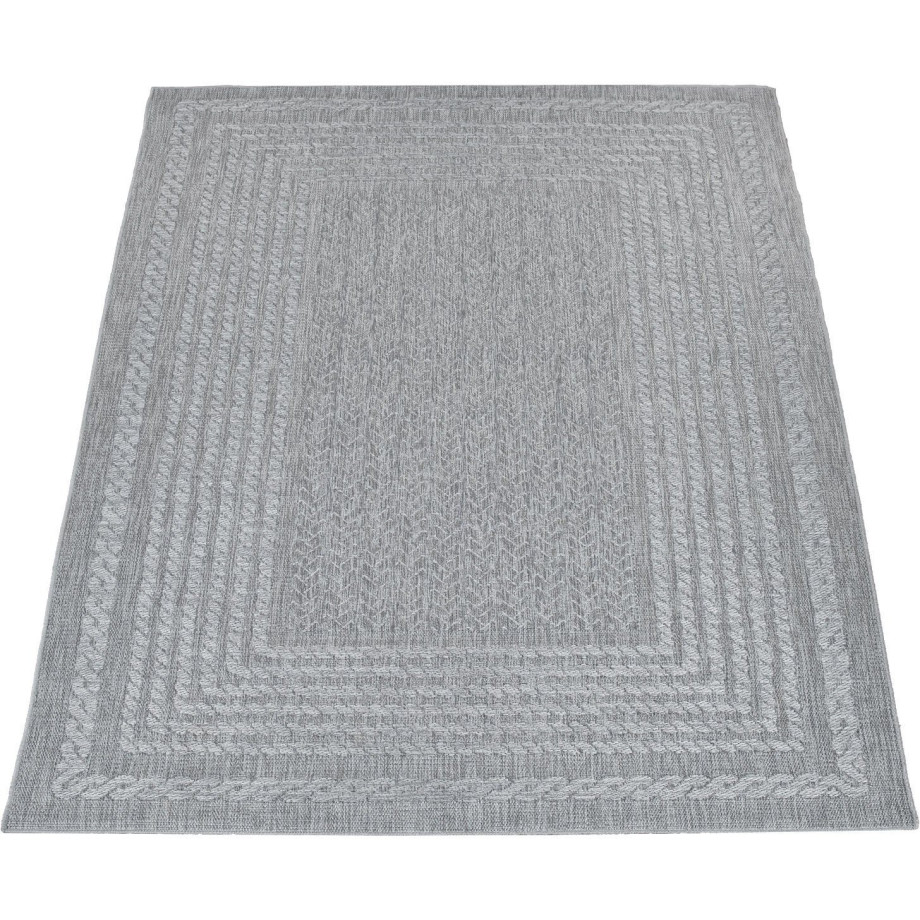 Paco Home Vloerkleed Liege 390 Platweefsel, gemêleerde sisal look, met randdessin, geschikt voor buiten afbeelding 1