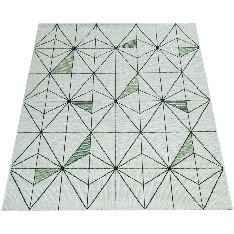 Paco Home Vloerkleed Ostende 539 Platweefsel, modern geometrisch design, geschikt voor binnen en buiten afbeelding 1