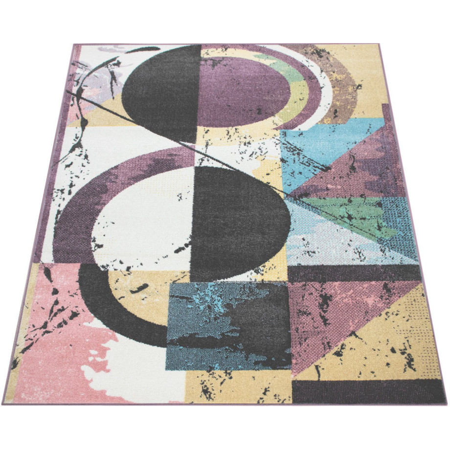 Paco Home Vloerkleed Petit 484 Korte pool, modern abstract motief, pastelkleuren afbeelding 1