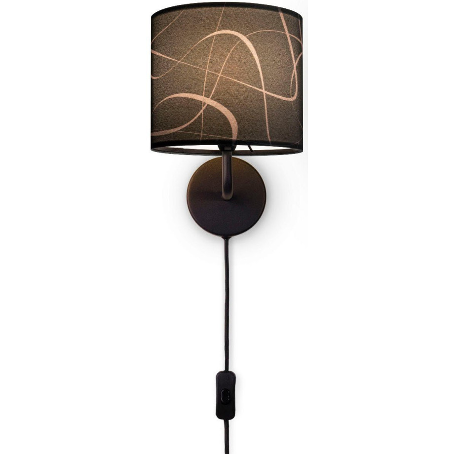 Paco Home Wandlamp Luca Tribal Woonkamer moderne wandlamp met kap stof abstract retro E14 afbeelding 1