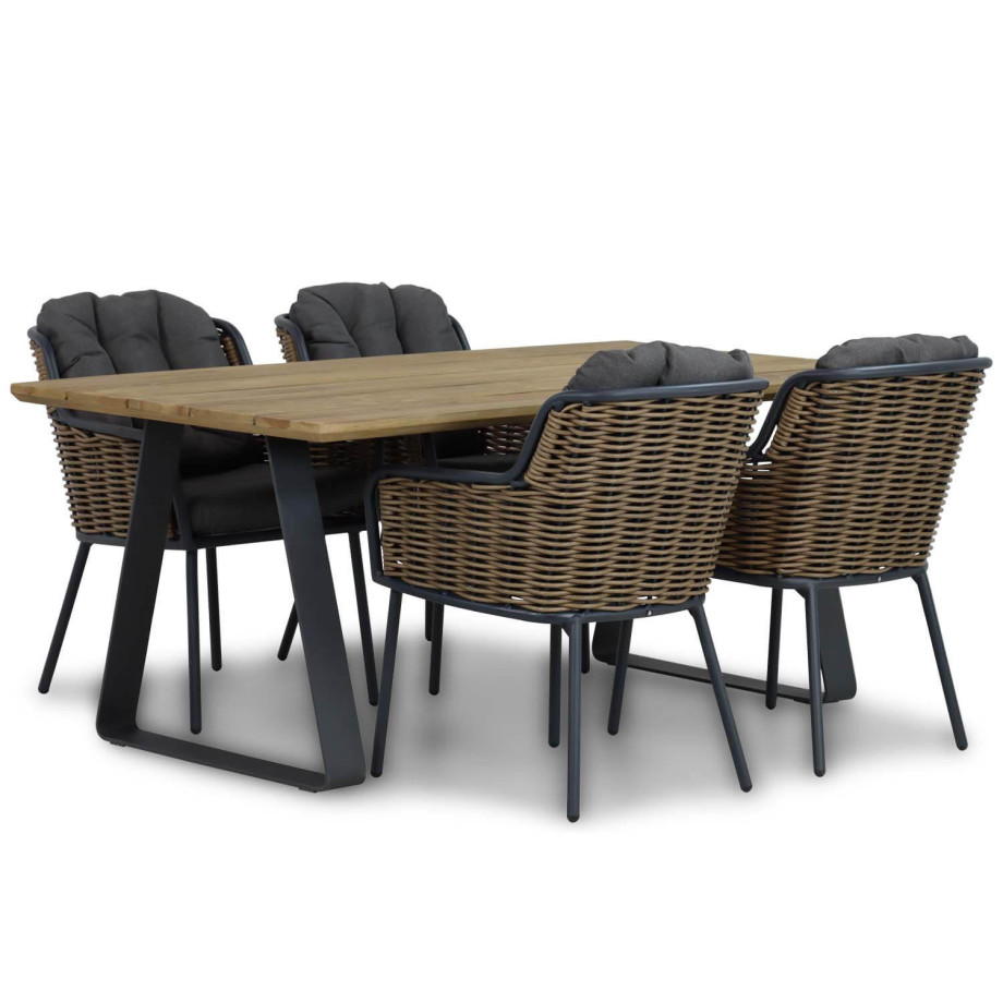 Santika Fasano/Palta 180 cm dining tuinset 5-delig afbeelding 1