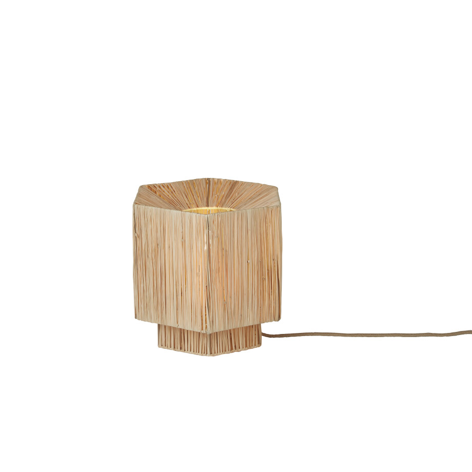 GOOD&MOJO Tafellamp 'Panama' Raffia, 26cm, kleur Naturel afbeelding 1