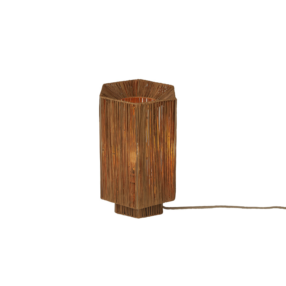 GOOD&MOJO Tafellamp 'Panama' Raffia, 36cm, kleur Bruin afbeelding 1