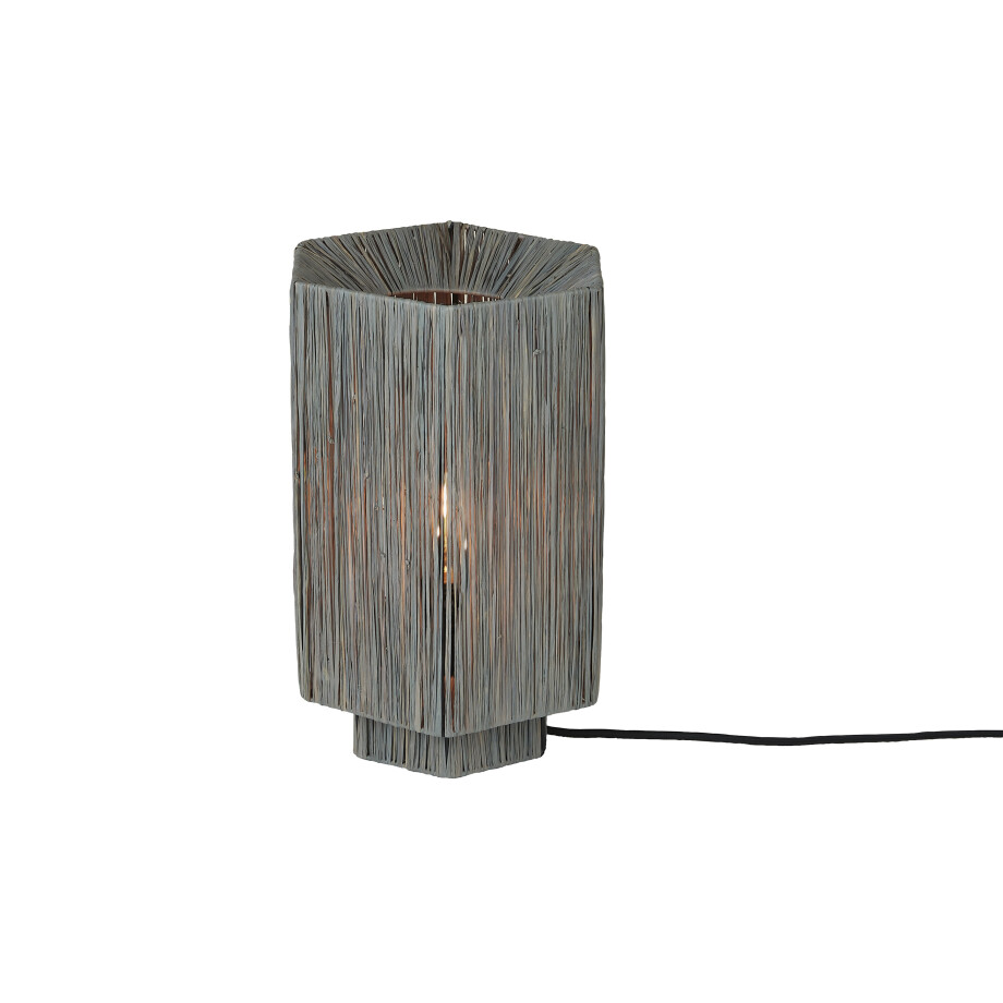 GOOD&MOJO Tafellamp 'Panama' Raffia, 36cm, kleur Grijs afbeelding 1