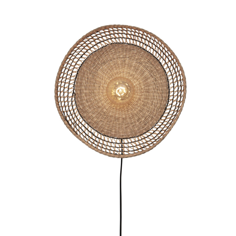 GOOD&MOJO Wandlamp 'Pantanal' Zeegras, 45cm, kleur Naturel/Zwart afbeelding 1