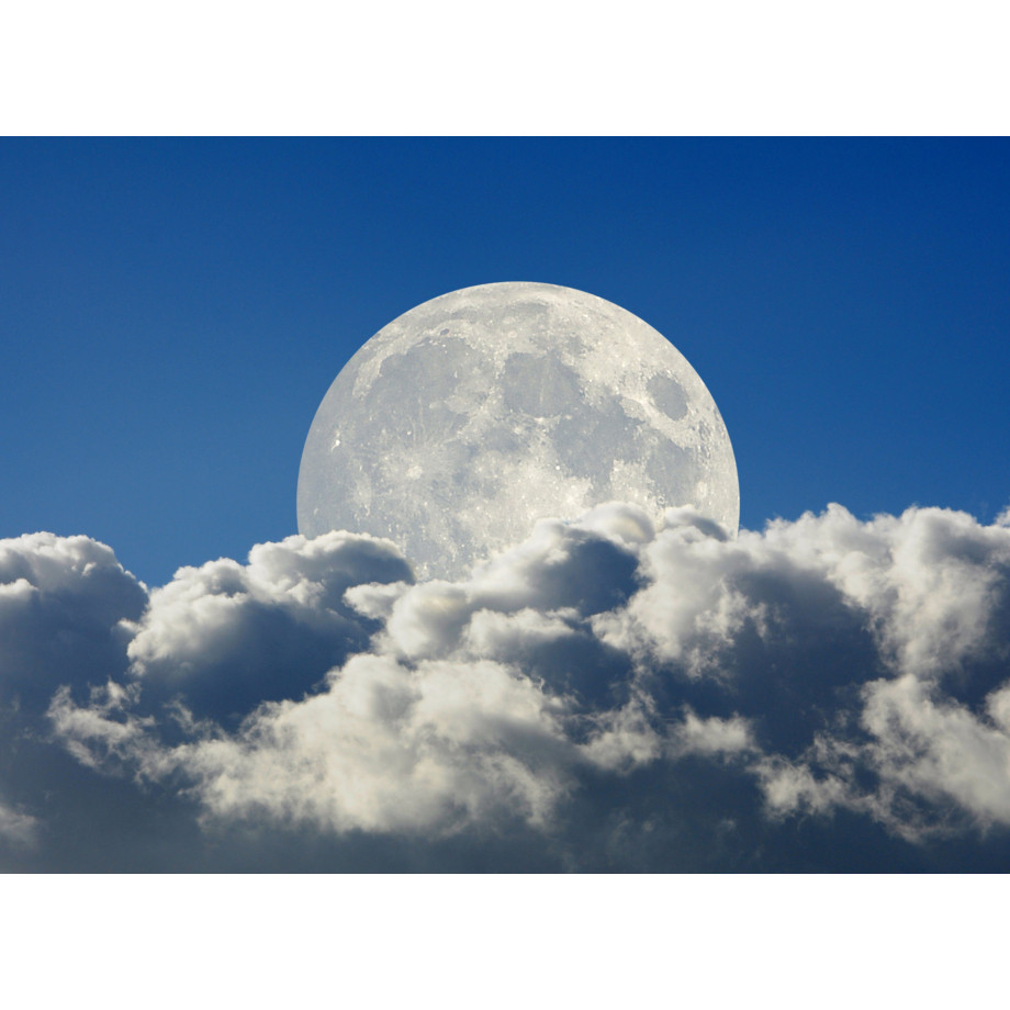 Papermoon Fotobehang Big Moon and Clouds afbeelding 1
