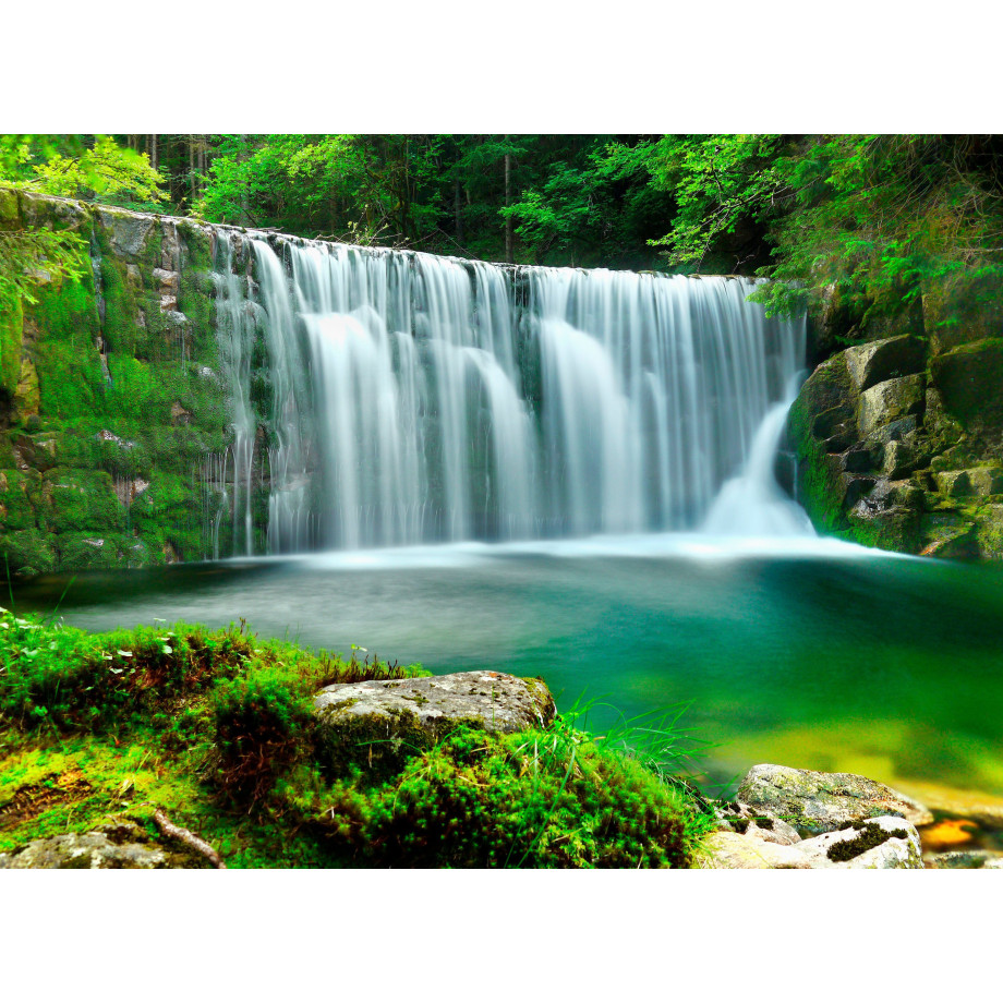 Papermoon Fotobehang Emerald Lake Waterfalls afbeelding 1