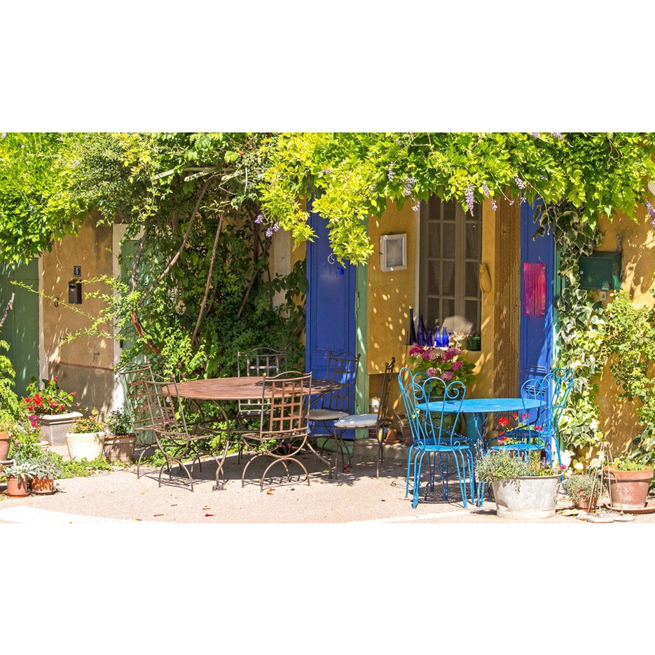 Papermoon Fotobehang Provence Cafe shop Vliesbehang, eersteklas digitale print afbeelding 1