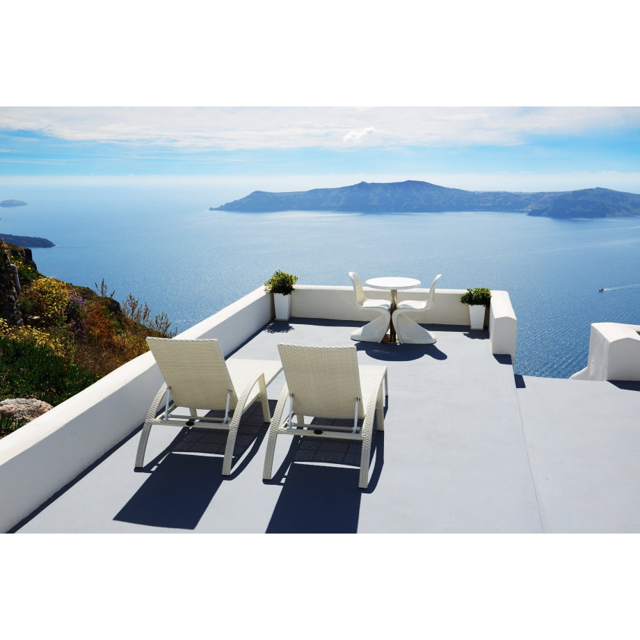 Papermoon Fotobehang Sea View Terrace in Santorini afbeelding 1