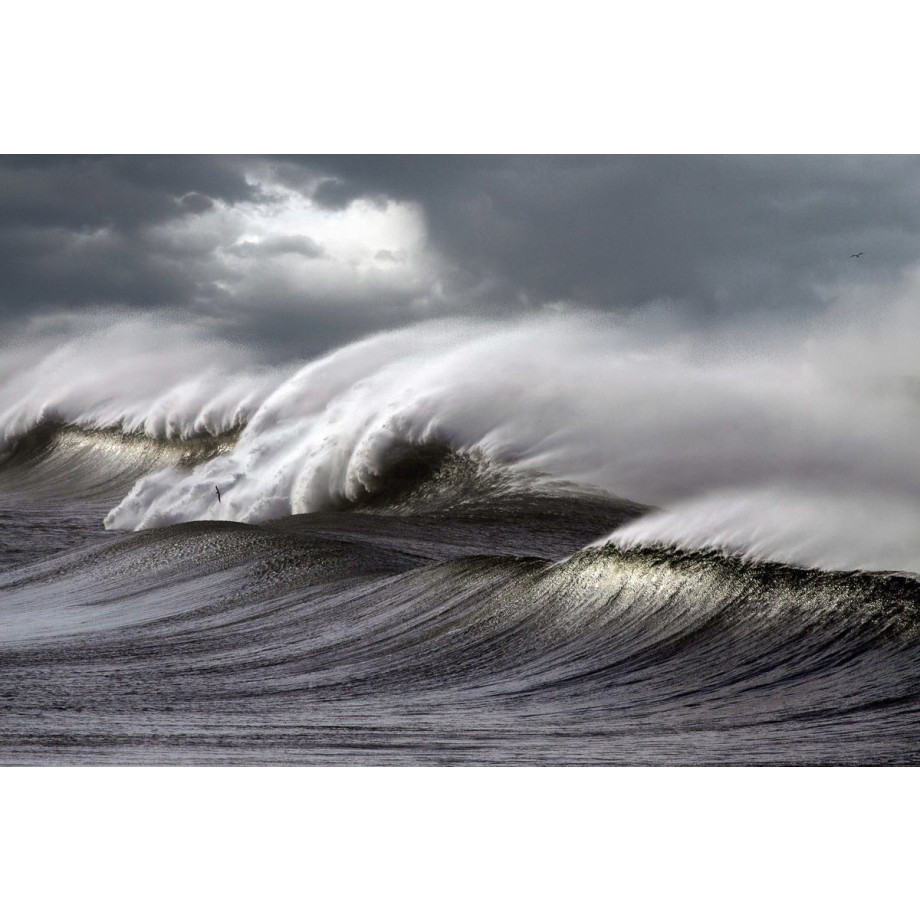 Papermoon Fotobehang Storm golven zwart & wit Vliesbehang, eersteklas digitale print afbeelding 1