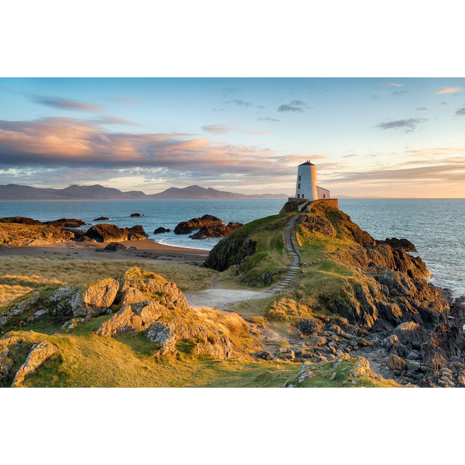 Papermoon Fotobehang Zonsondergang bij Ynys Llanddwyn Vliesbehang, eersteklas digitale print afbeelding 1