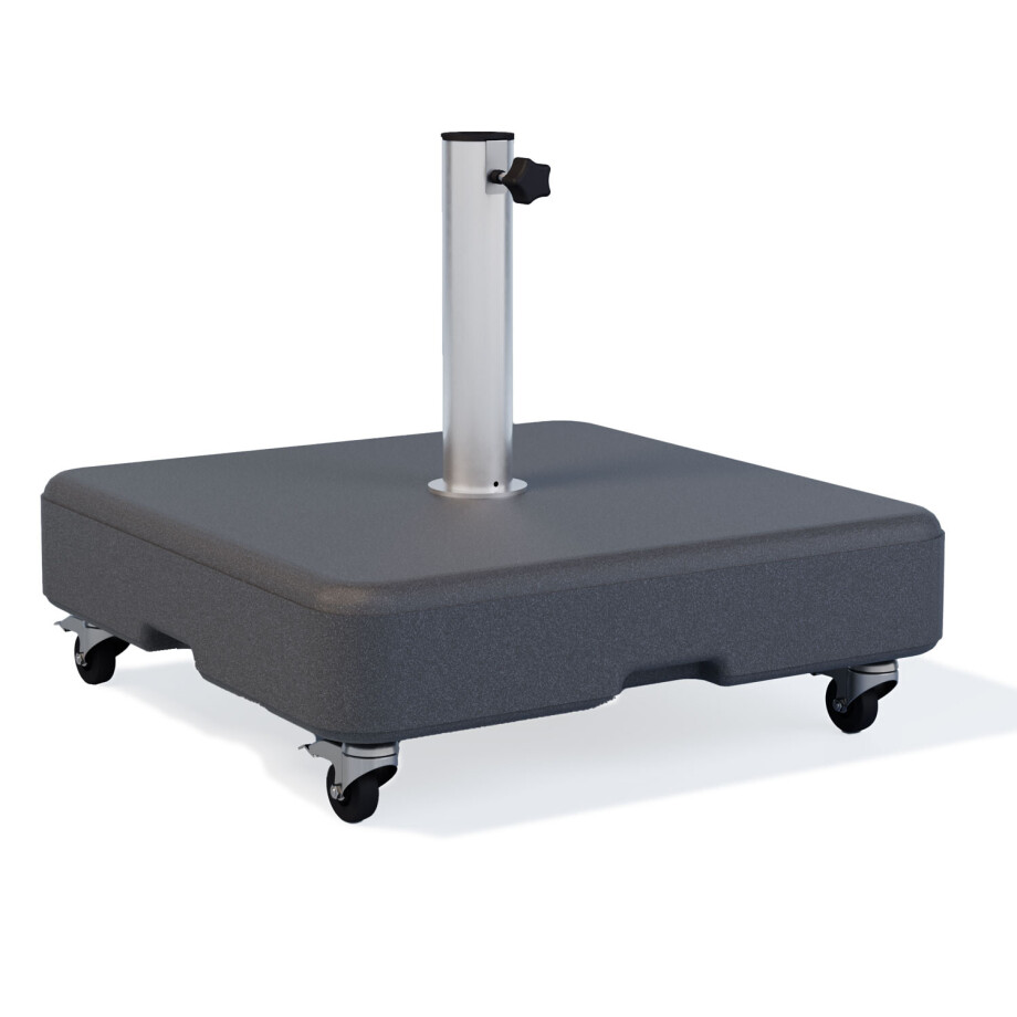 Betonvoet 85kg vierkant (max 55mm) met wielenset afbeelding 
