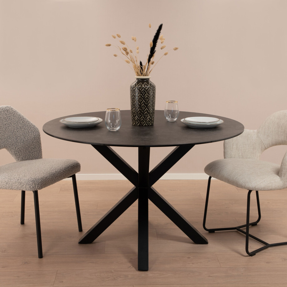 Sohome Ronde Eettafel 'Parker' Keramiek 120cm, kleur zwart afbeelding 1
