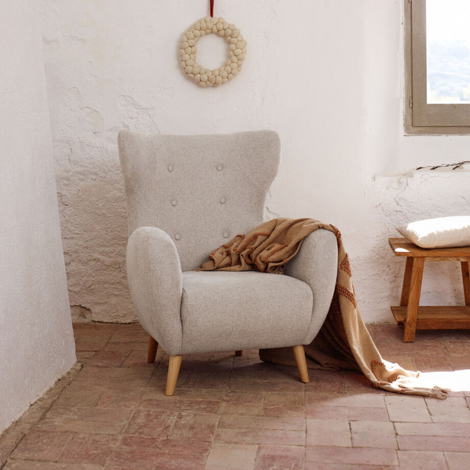 Kave Home Fauteuil 'Patio' kleur Beige Kave Home Fauteuil 'Patio' kleur Beige afbeelding 1