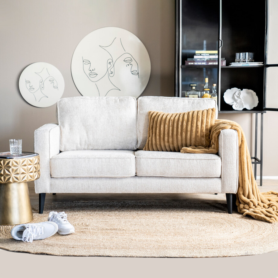 SEVN Bank 'Paulette' 2-zits, Chenille, kleur Naturel SEVN Bank 'Paulette' 2-zits, Chenille, kleur Naturel afbeelding 1