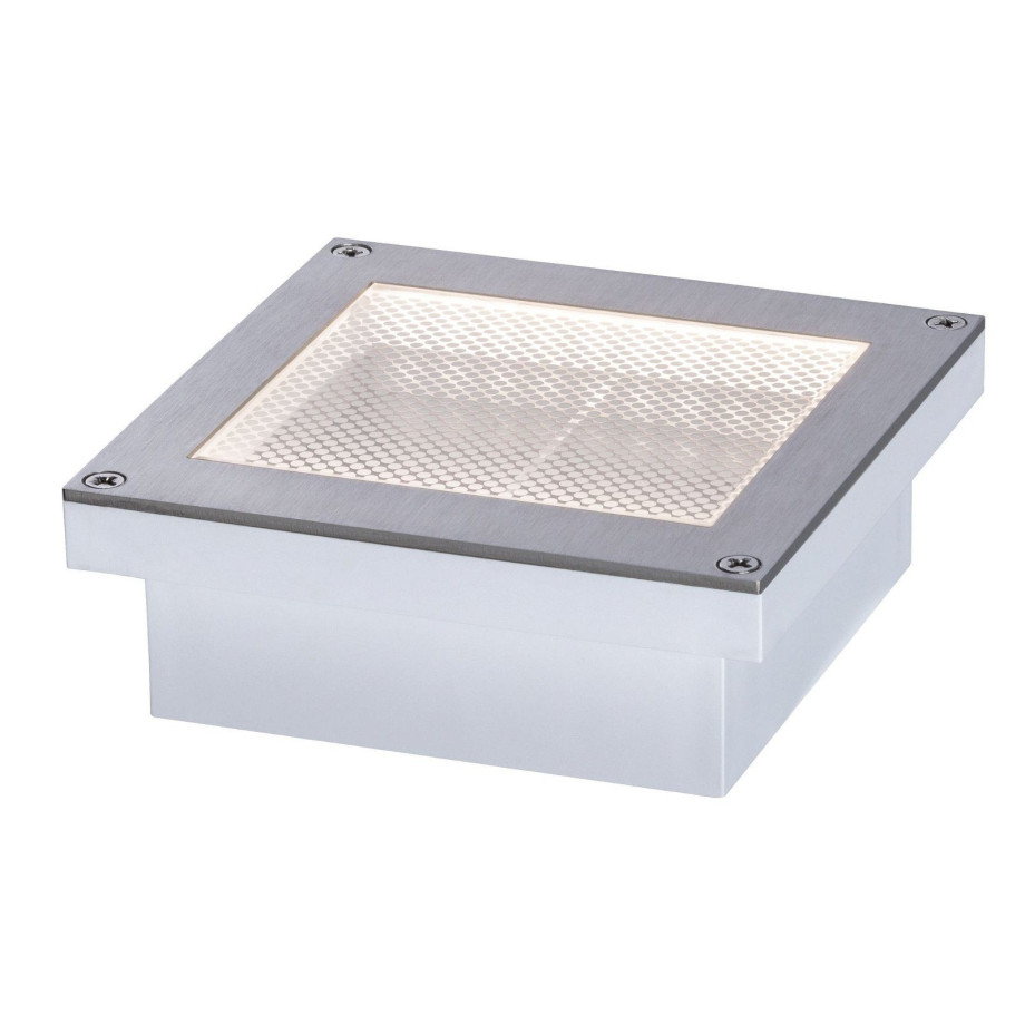 Paulmann Ledinbouwlamp Brick IP67 100x100mm 3000K 0,8W 25lm 230V alu, grijs metaal, roestvrij staal (1 stuk) afbeelding 1