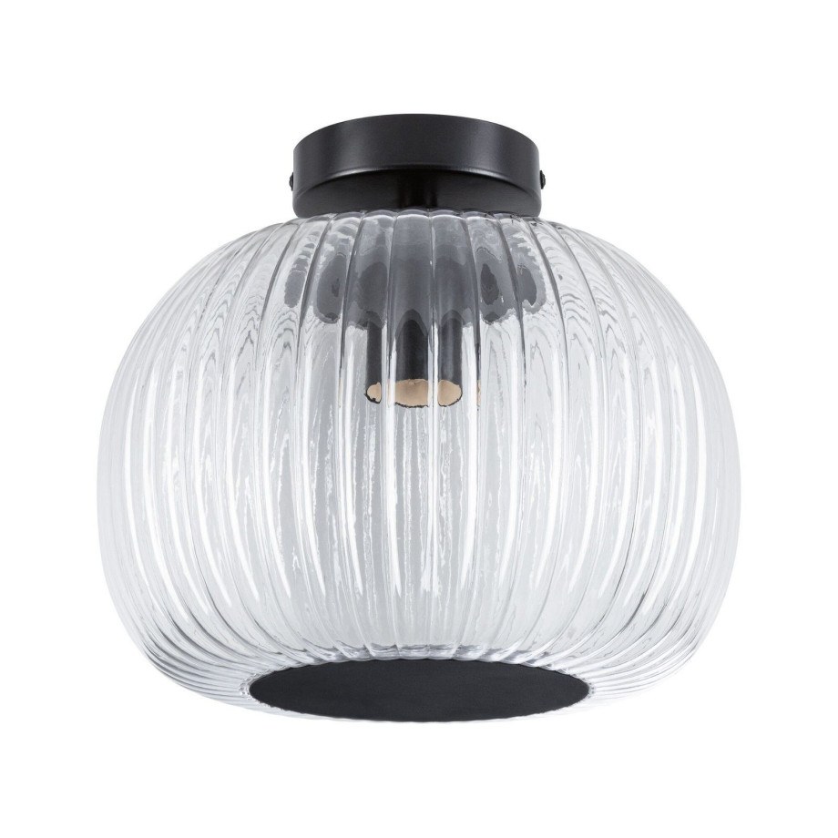 Paulmann Plafondlamp Ruya IP44 E27 230V max. 60W Glas, Zwart mat (1 stuk) afbeelding 1