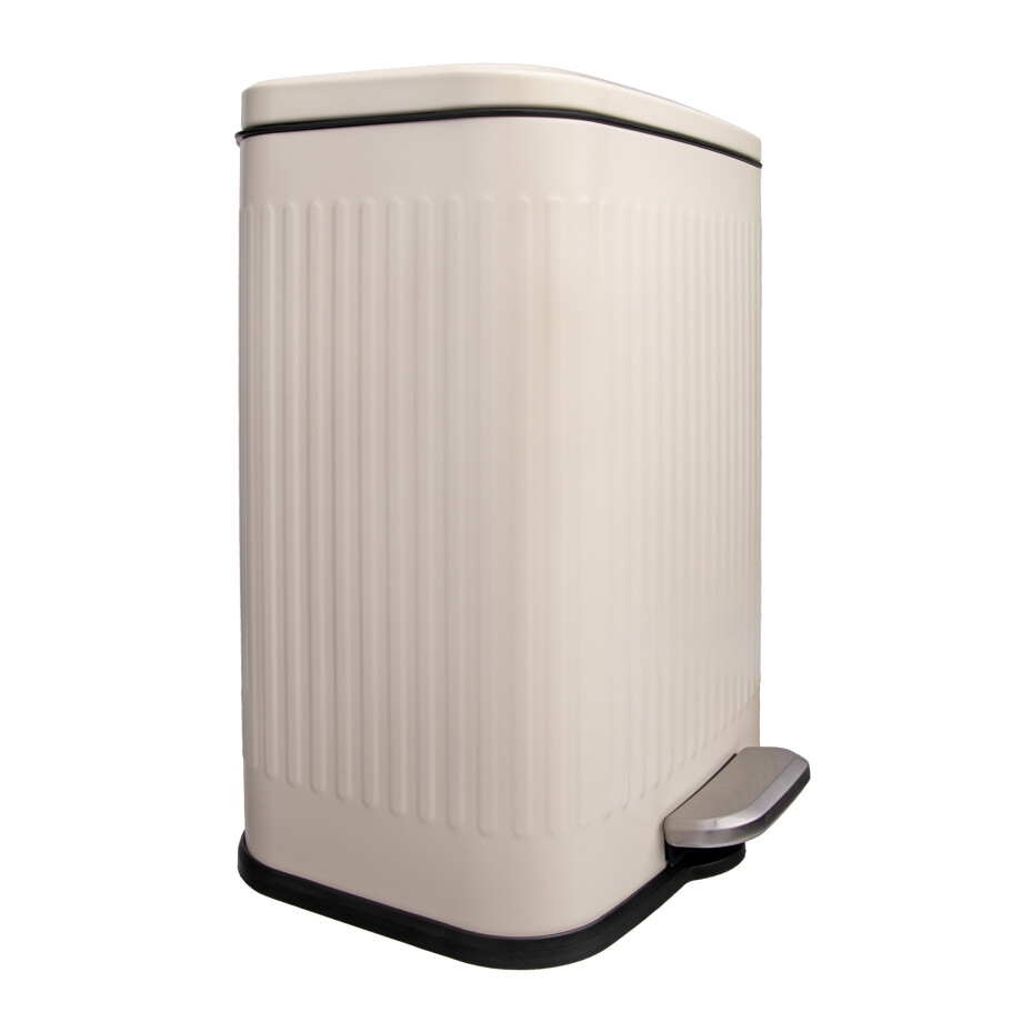 QUVIO Prullenbak 13 L - Rechthoekig afgerond - Metaal - Beige afbeelding 1