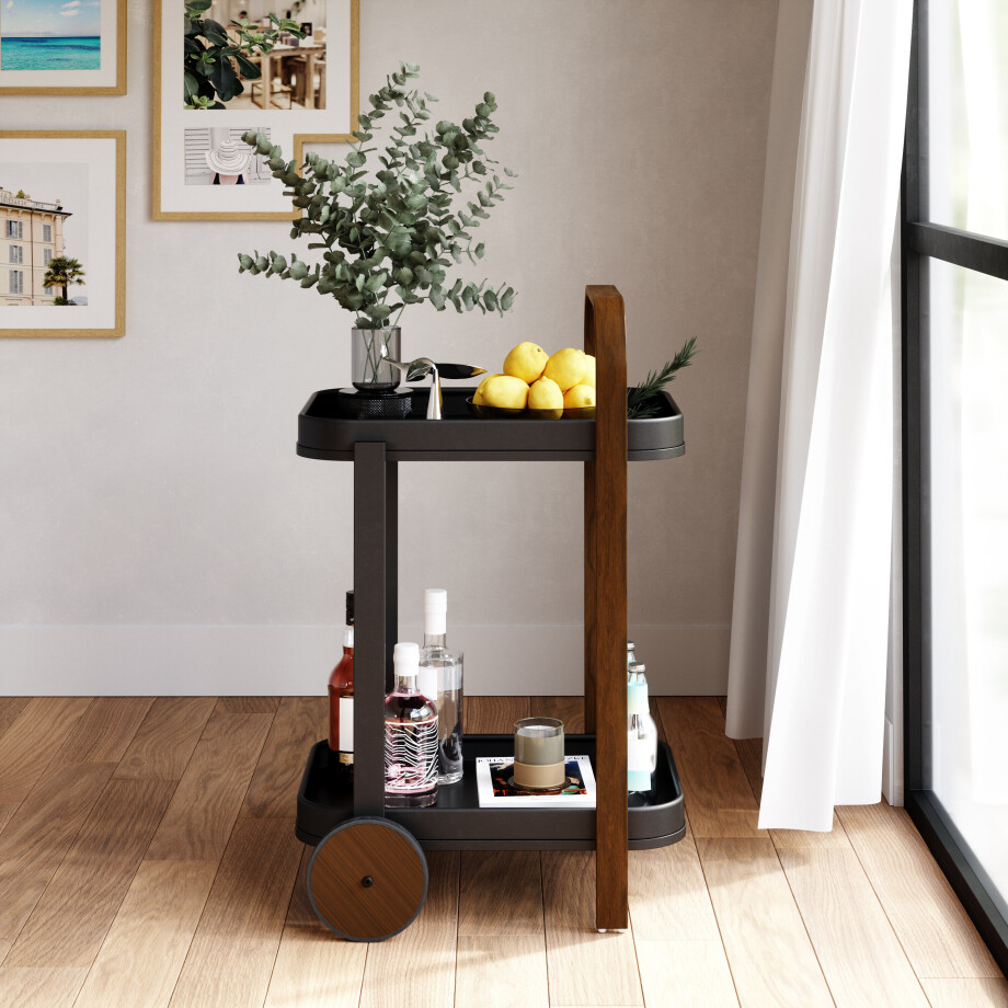 Umbra Trolley 'Bellwood' kleur Zwart/Walnoot afbeelding 1
