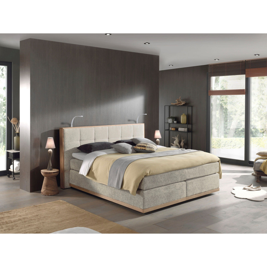 Places of Style Boxspring Vinton van eiken, met ledverlichting, verschillende hardheden (ook h4) (5-delig - 5-delig) afbeelding 1