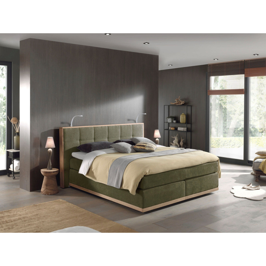 Places of Style Boxspring Vinton van eiken, met ledverlichting, verschillende hardheden (ook h4) (5-delig - 5-delig) afbeelding 1