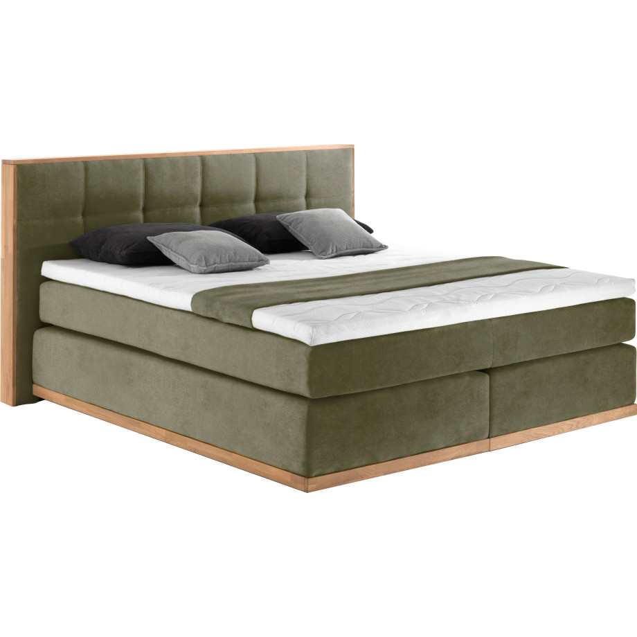 Places of Style Boxspring Vinton van massief eiken, verschillende hardheden (ook h4) (5-delig) afbeelding 1