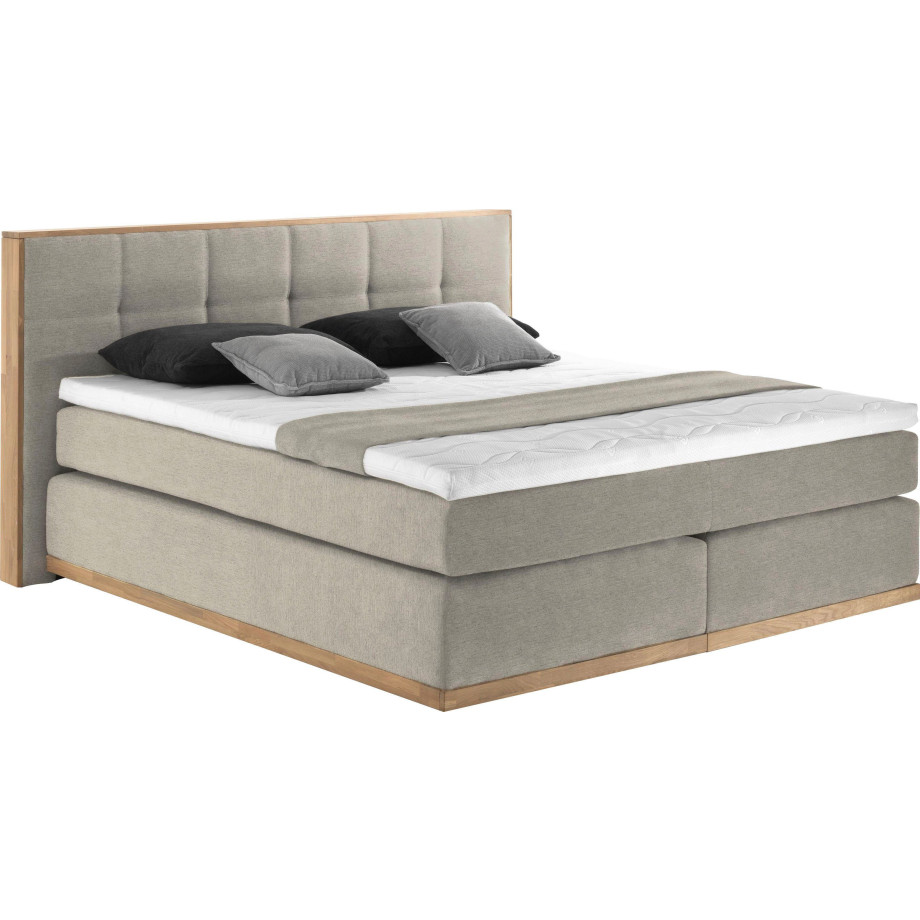 Places of Style Boxspring Vinton van massief eiken, verschillende hardheden (ook h4) (5-delig) afbeelding 1