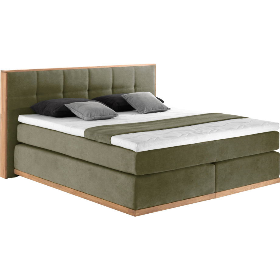 Places of Style Boxspring Vinton van massief eiken, verschillende hardheden (ook h4) (5-delig) afbeelding 1