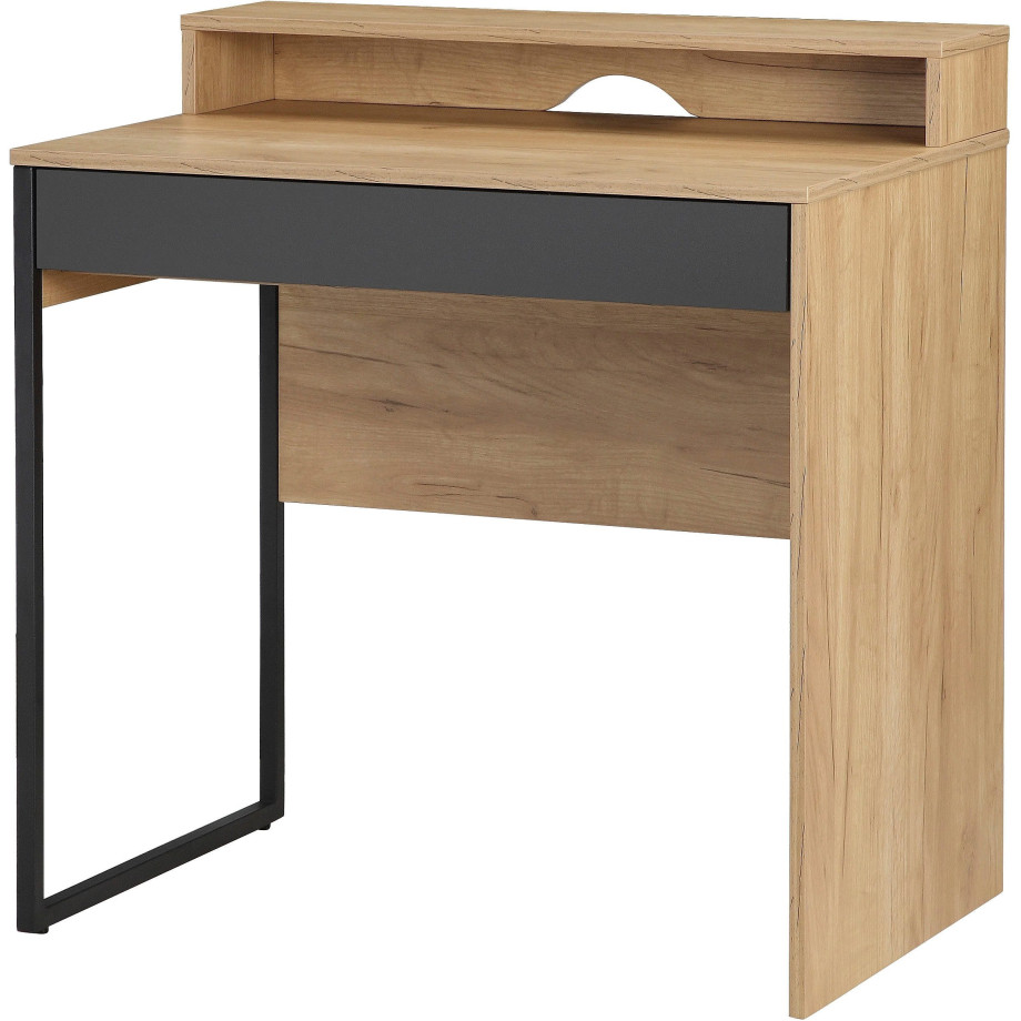 Places of Style Bureau Moid, computertafel in modern design Breedte 80 cm, met lade, kabeldoorvoer & metalen voet afbeelding 1