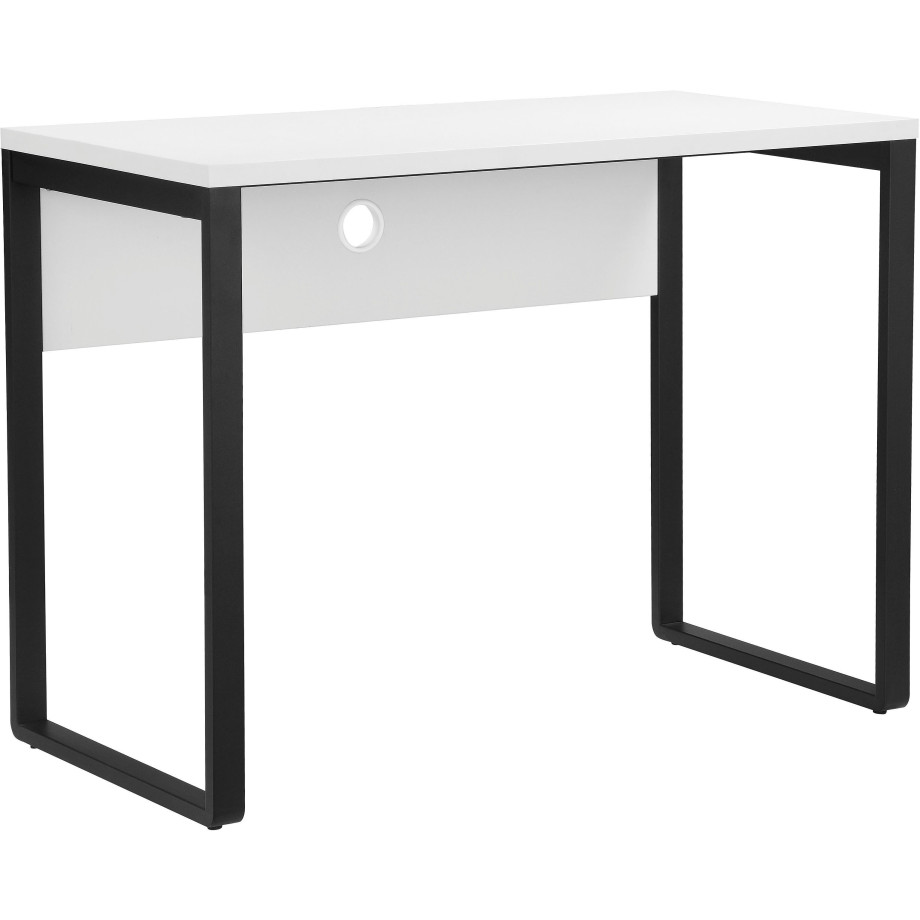 Places of Style Bureau Moid Computertafel, kabeldoorvoer, metalen slede, breedte 100 cm afbeelding 1