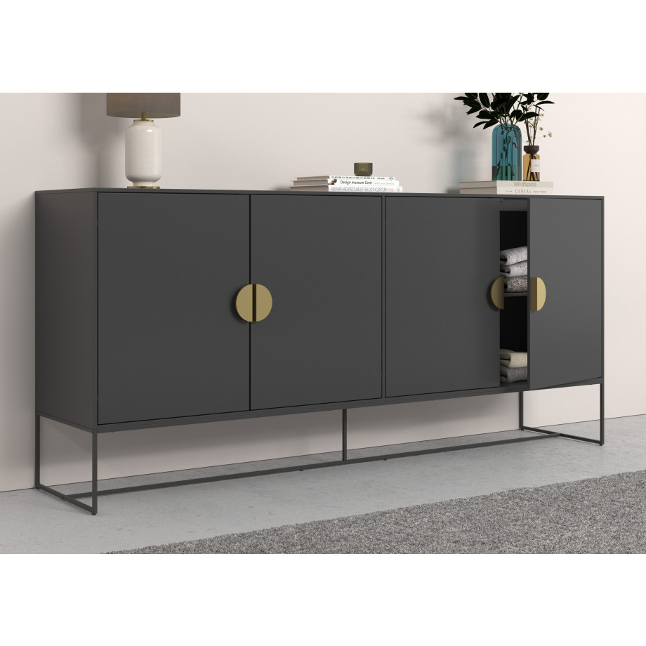 Places of Style Dressoir Abito Commode met draaideuren, 2 inlegplanken, breedte 180 cm afbeelding 1