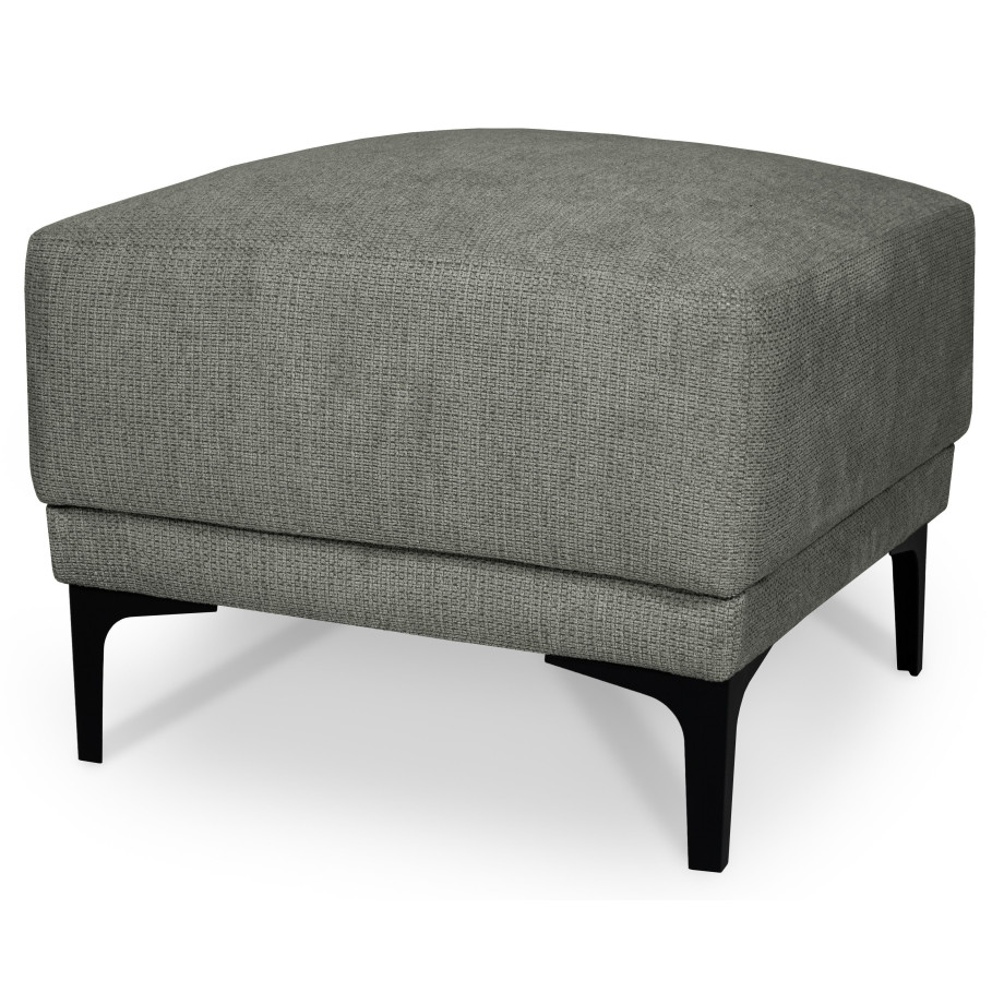 Places of Style Hocker Xander Breedte 58 cm, soft-touch chenille, zwarte metalen voeten afbeelding 1