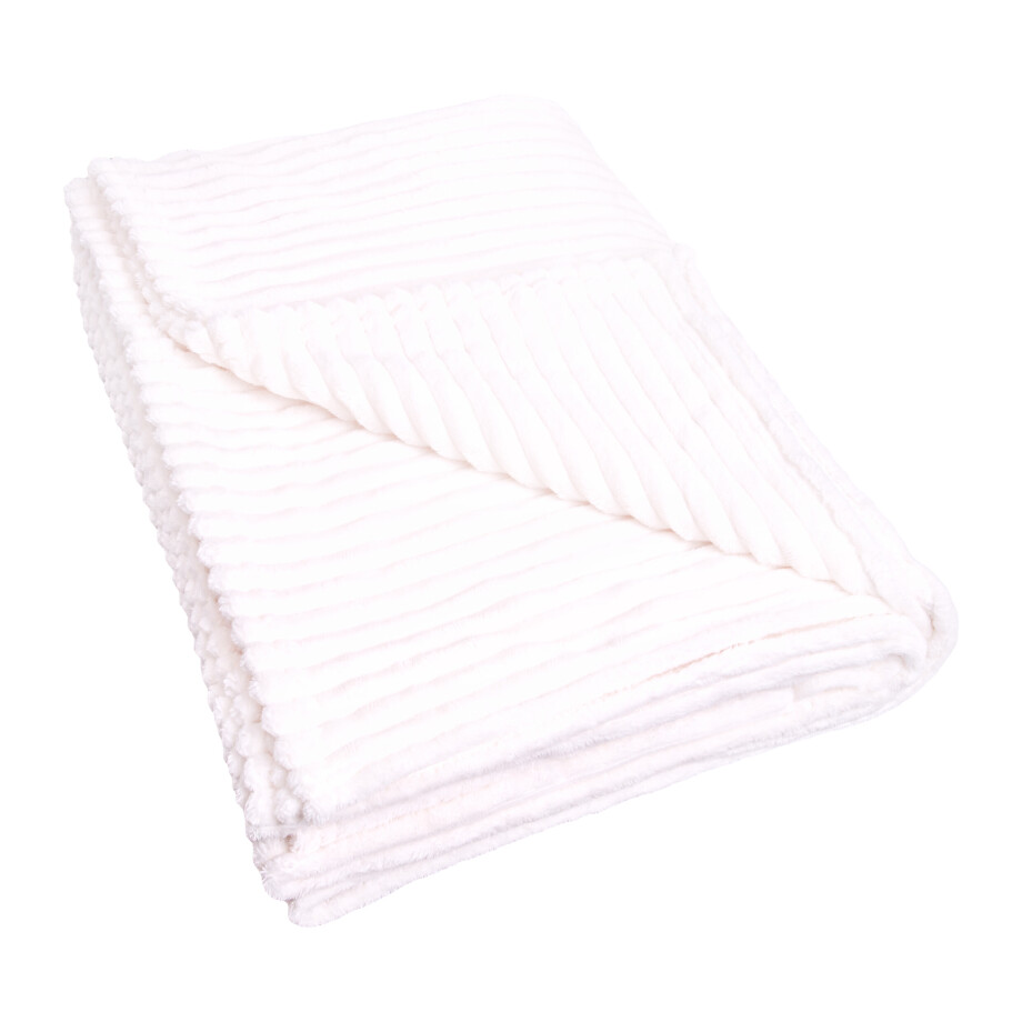 QUVIO Beige plaid - Polyester - 200x230 cm - Beige afbeelding 1