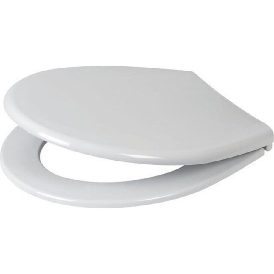 Plieger Economy closetzitting met deksel thermoplast met RVS bevestigingsset wit 56019010011 afbeelding 1