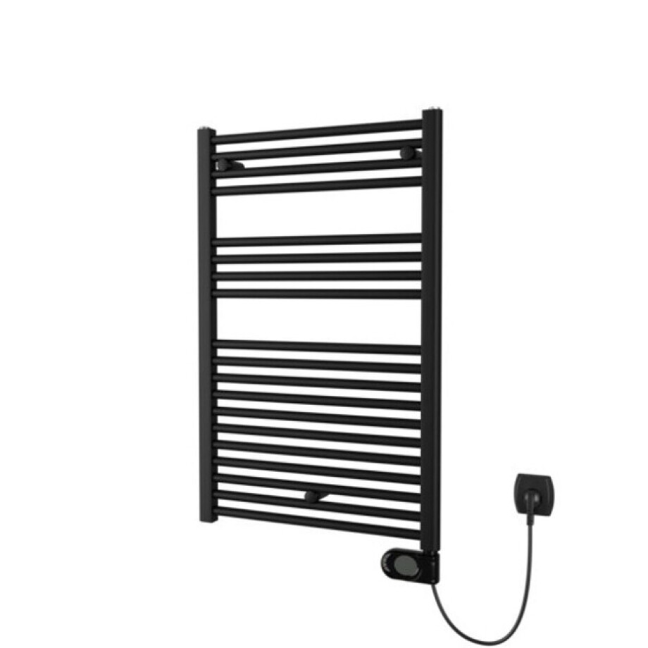 Plieger Elba Electrical Elektrische Designradiator -94.2x60cm - met thermostaat - 500w - mat zwart 1550003 afbeelding 1