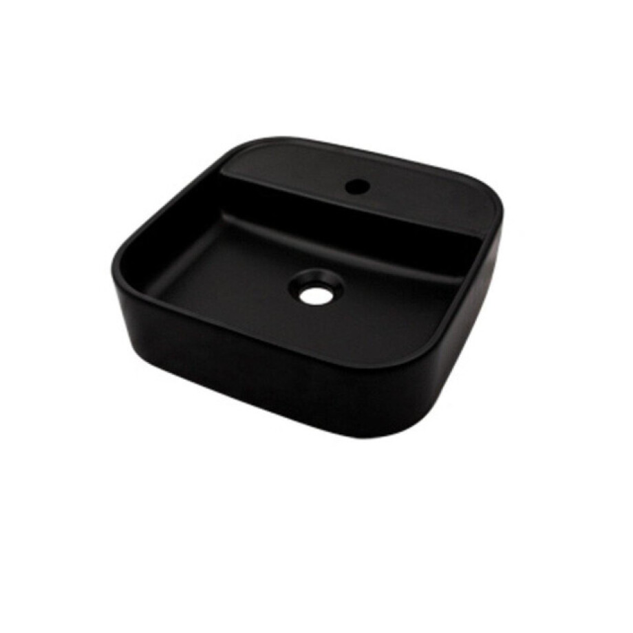 Plieger Fresno opbouwwastafel met kraangat zonder overloop 42x42cm zwart 0271048 afbeelding 1