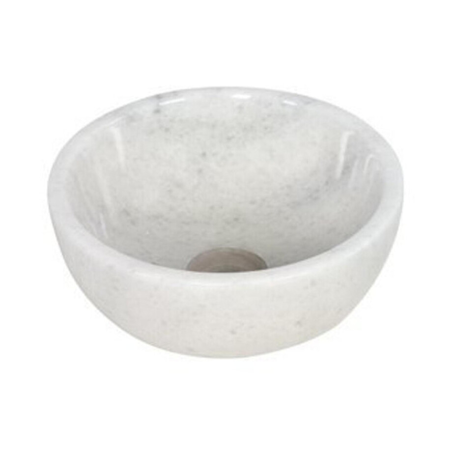 Plieger Mini Round waskom - 26x26x12cm - marmer wit washbasin 26 marble white afbeelding 1