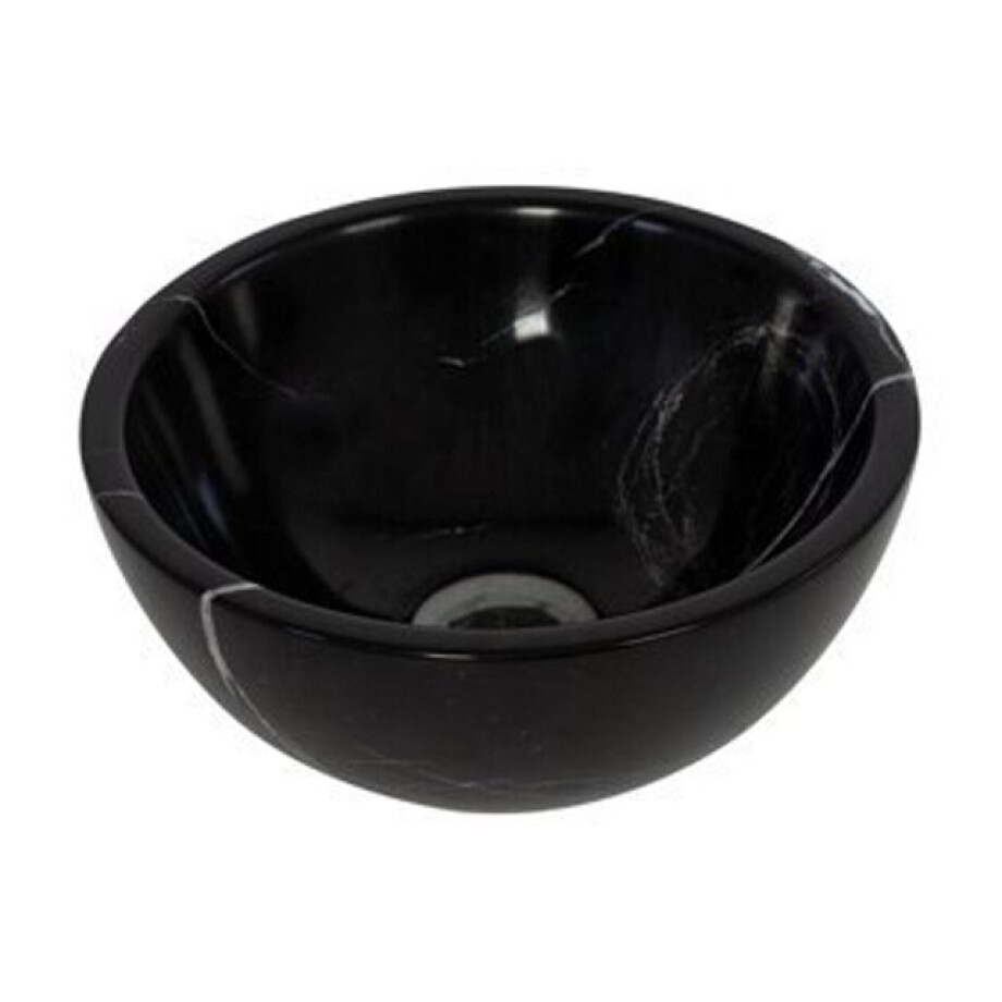 Plieger Mini Round waskom - 26x26x12cm - marmer zwart washbasin 26 marble black afbeelding 1