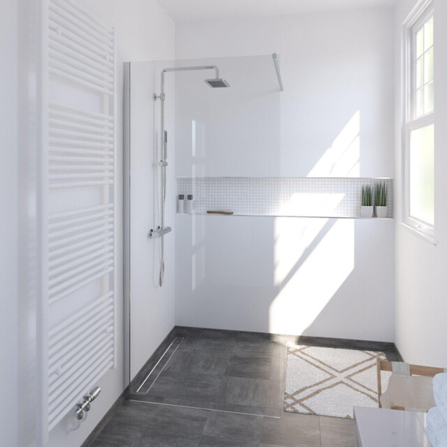 Plieger Panorama douchewand 6mm 88/90x200cm inclusief bevestiging en muursteun 100cm verstelbaar chroom 4283080/0983723 Plieger Panorama douchewand 6mm 88/90x200cm inclusief bevestiging en muursteun 100cm verstelbaar chroom 4283080/0983723 afbeelding 1