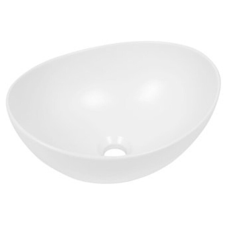 Plieger Scale keramische opbouw waskom ovaal 40.6xx32.2xx18.2cm mat wit 0276146 afbeelding 1