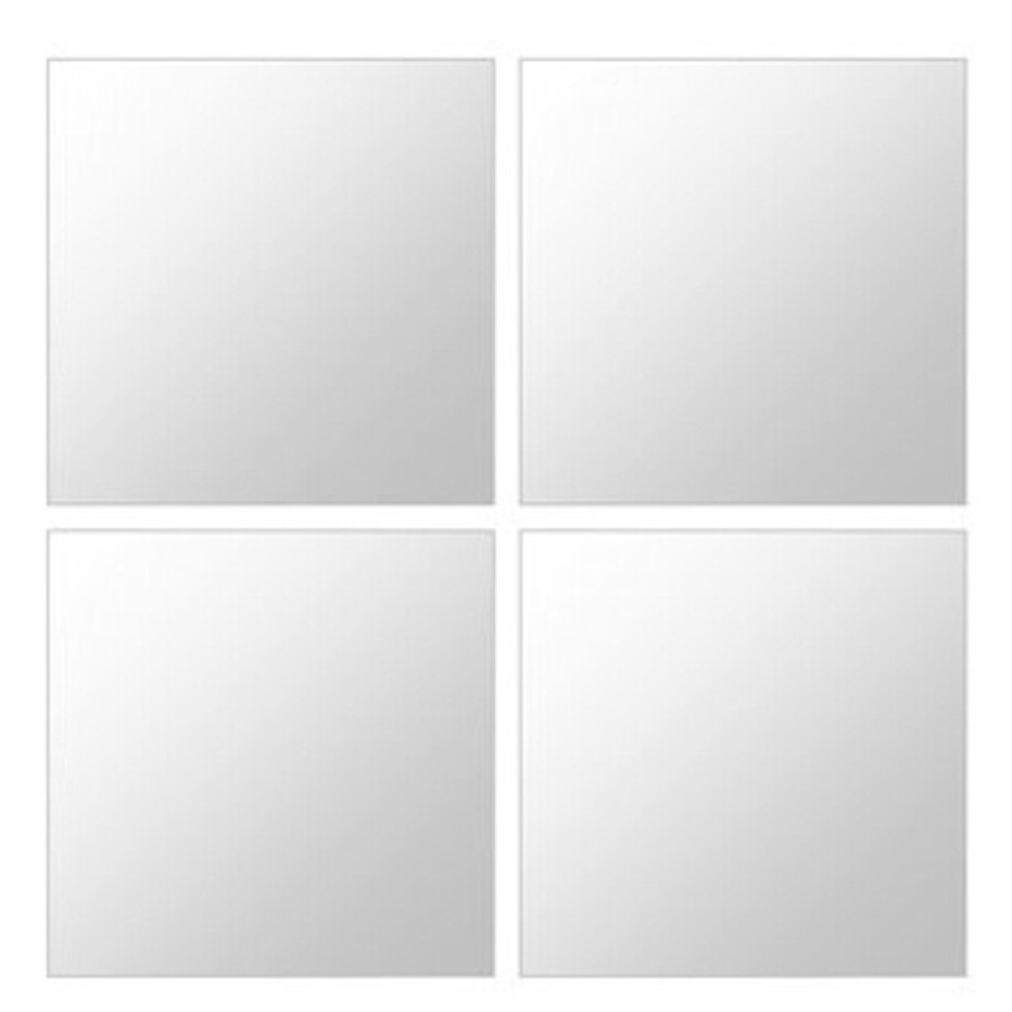 Plieger Tiles 3mm tegelspiegel per 4 stuks met kleefstrips 30x30cm zilver PL4350016 afbeelding 1