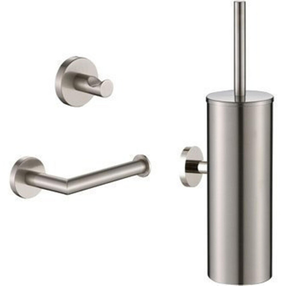 Plieger Vigo toiletset hang/staand - geborsteld chroom PL-S02SN Plieger Vigo toiletset hang/staand - geborsteld chroom PL-S02SN afbeelding 1