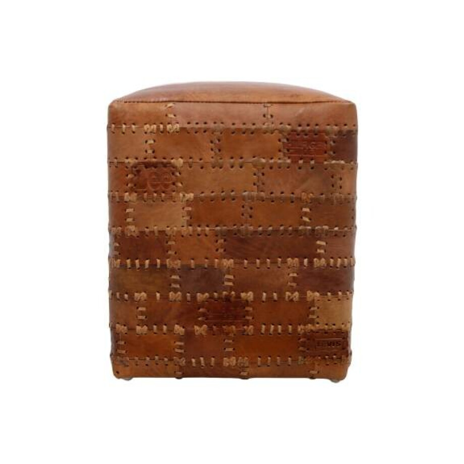 Poef Philou leer | HSM Collection afbeelding 1