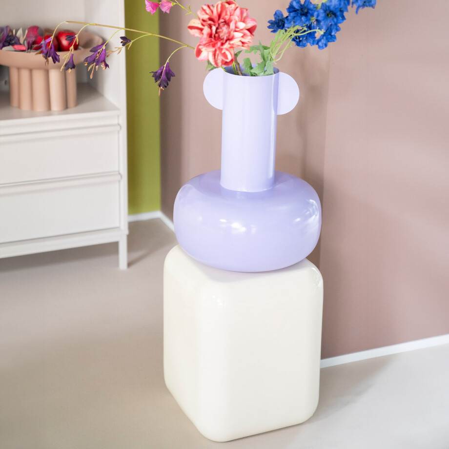 By-Boo Poef/Bijzettafel 'Dixon' 34 x 34cm, kleur Beige By-Boo Poef/Bijzettafel 'Dixon' 34 x 34cm, kleur Beige afbeelding 1