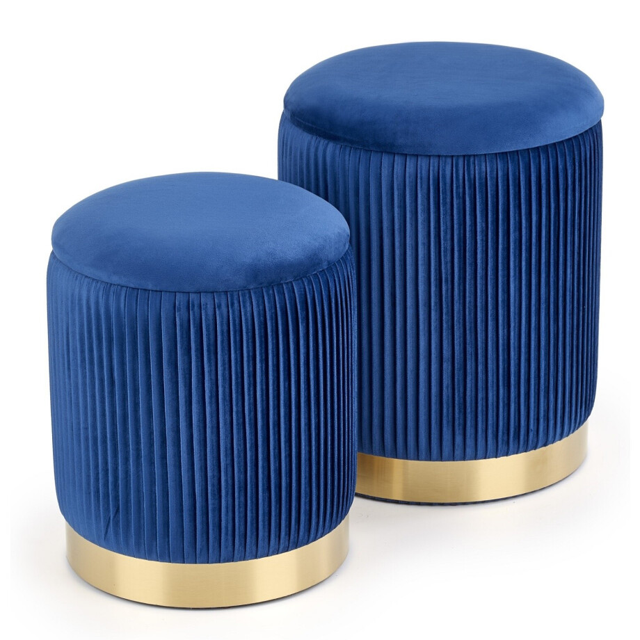 Poef set Monty in blauw Poef set Monty in blauw afbeelding 1