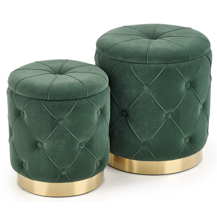 Poef set Polly in groen Poef set Polly in groen afbeelding 1