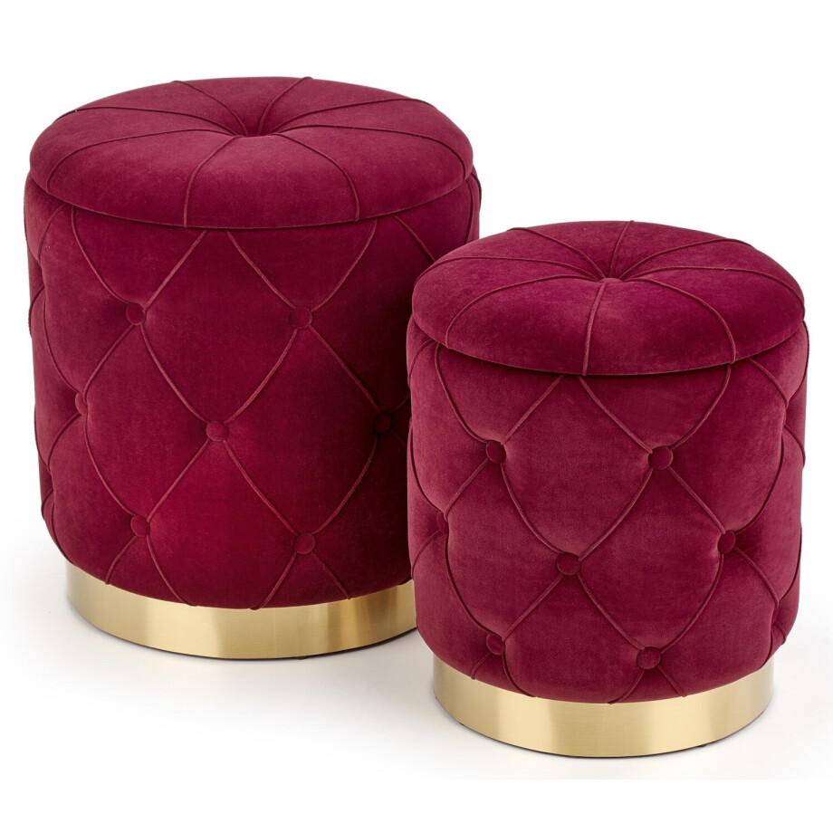 Poef set Polly in rood Poef set Polly in rood afbeelding 1